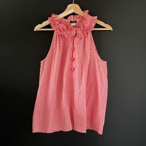 J. Crew Ruffle Neck Blouse Size M